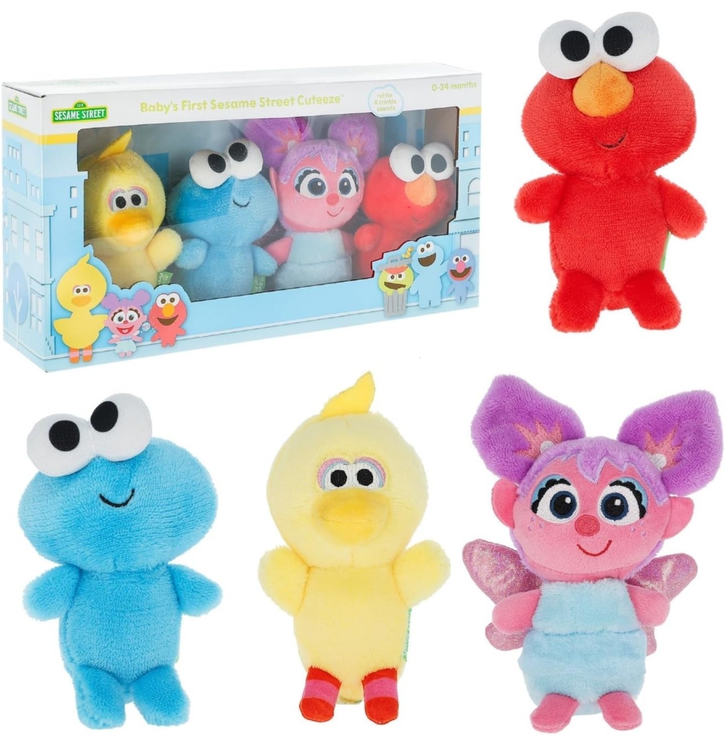 Sesame Street Elmo, Cookie Monster, Abby Cadabby & Big Bird Plush Toys