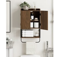 LYNCOHOME Bathroom Wall Cabinets,Deep Medicine Cabinet with Towels Bar
