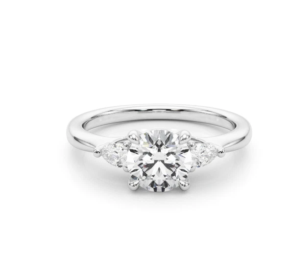 Anillo de compromiso de diamantes cultivados en laboratorio con certificación IGI de corte redondo de 1,70 quilates platino 950 Foto 3 de 4