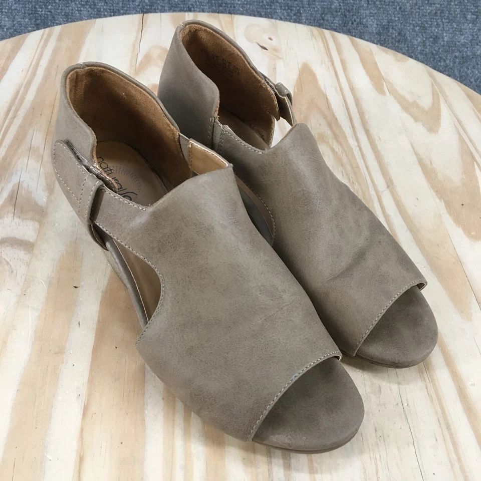 Natural Soul By Naturalizer Botas Mujer 6.5 M Daya Recorte Peep Toe Botín Marrón Foto 3 de 4