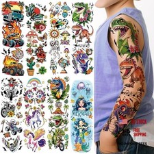 52 Pcs Temporary Tattoo for Kids Full Arm Mermaid 52 Sheets Kids Full Arm