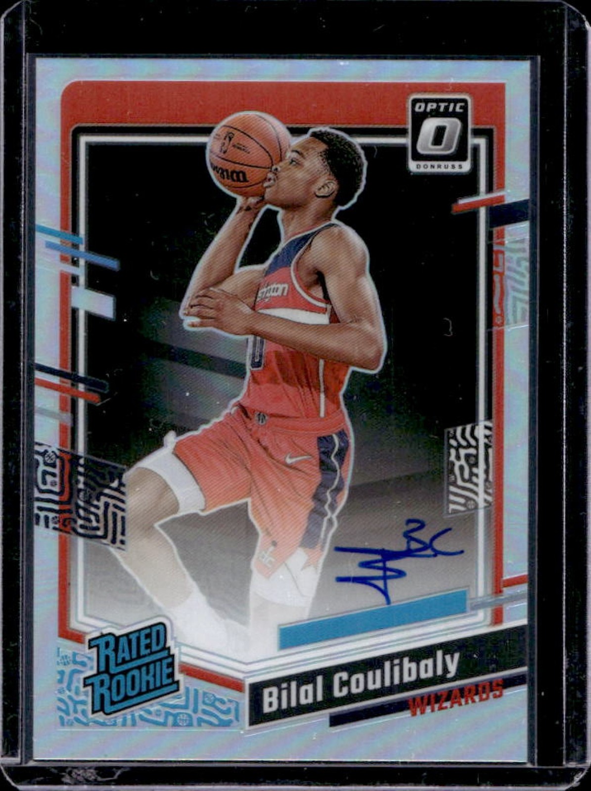 2023-24 Donruss Optic Bilal Coulibaly Rated Rookie Holo RC Auto #295 Wizards