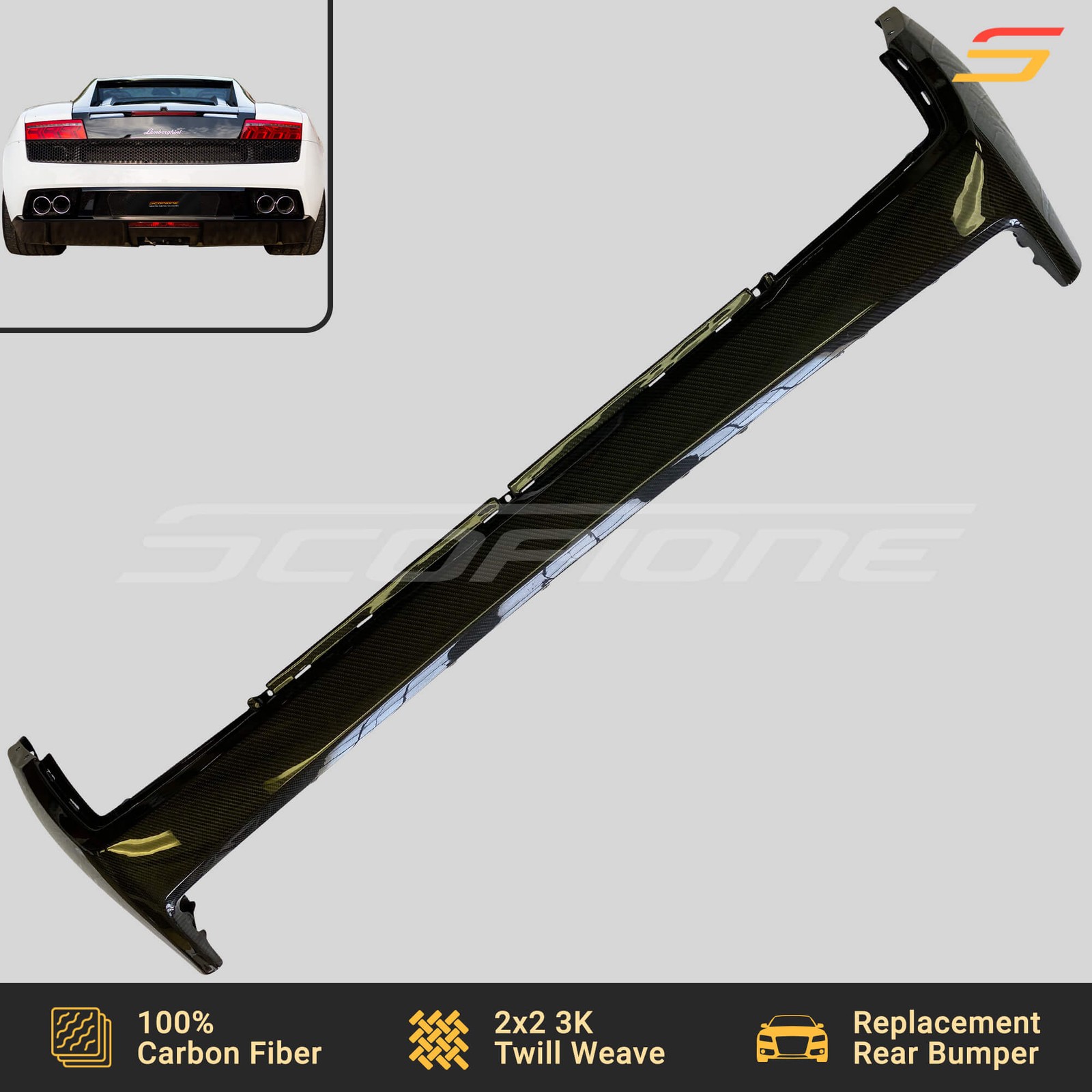 Scopione Carbon Rear Bumper Assembly for Lamborghini 09-14 Gallardo LP550 LP560