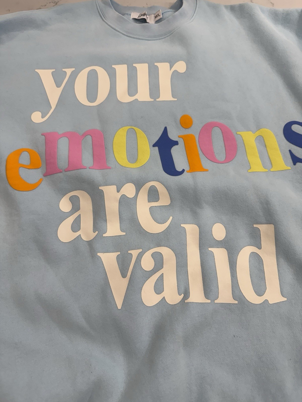 THE MAYFAIR GROUP Sweatshirt & Shorts “Your Emotions Are Valid” Women’s M/L
