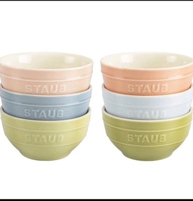 Staub Ceramic 6-pc 4.75-inch Small Universal Bowl Macaron Pastel Colors
