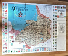 Heimatkarte v. Ostpreußen u. d. Freien Stadt Danzig - mit 85 Wappen der Städte