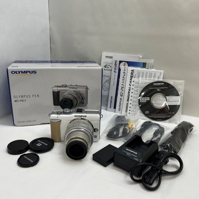 Olympus PEN E-PL1 Mirrorless Camera White 14-42mm Lens Kit Good