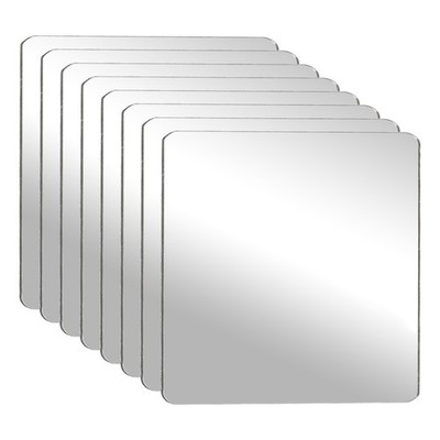 8Pcs Acrylic Mirror Sheet, 2'' Square Self Adhesive Mirror