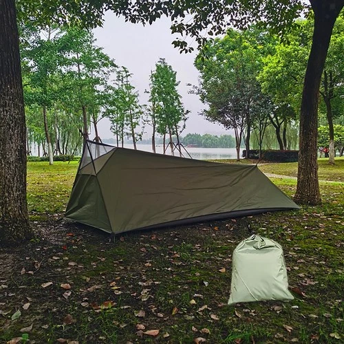 Ultralight Camping Tent Waterproof Travel Shelter 1 Person Army Green