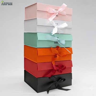 Personalisierte Logo Geschenkbox groß Magnetdeckel Geschenkbox mit Band Andenken