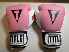 Title Boxing Gloves Pink & Black Gel Enforced...