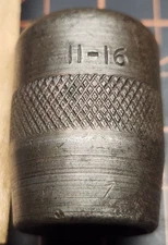 Early 1930s Indestro 11/16 6-Pt Socket ½" Drive Knurled Select Steel USA