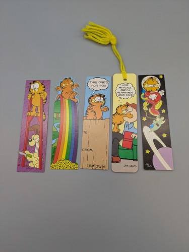 Garfield Vintage Bookmarks Lot Of 5 Yellow Springs Ohio 1978