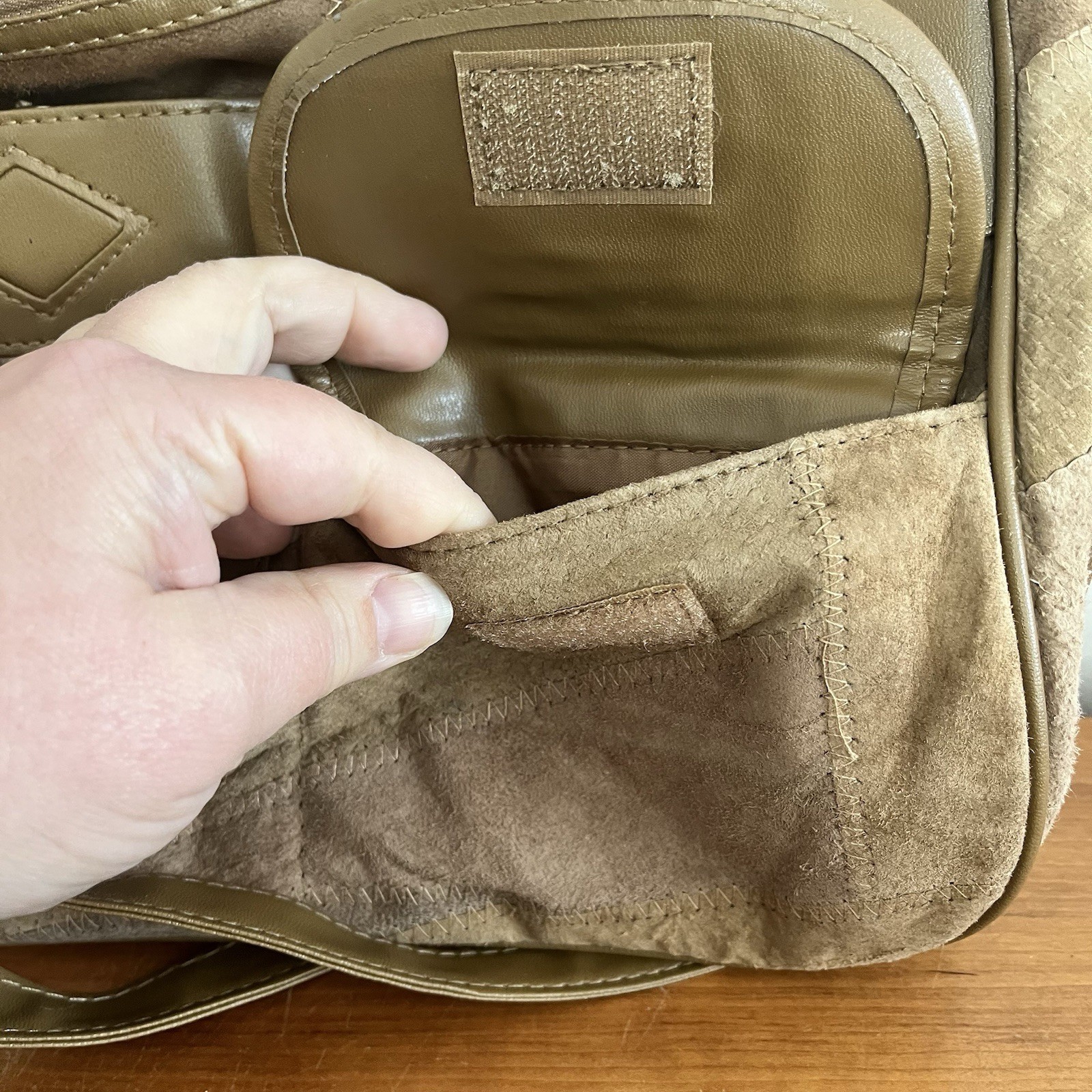 Patchwork Soft Leather & Suede Handbag Purse Shou… - image 9