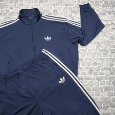 Vtg Y2K Adidas Trefoil Tracksuit Set Mens 2XL XXL Navy Blue Jacket Pants 2009