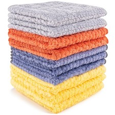 Microfiber Cleaning Cloths 12" x 12": 10 Pack Reusable lint-Free Towels for