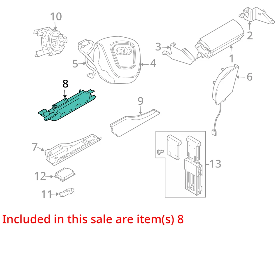 Airbag de joelho para motorista Audi A4 LH 2007-2009 fabricante de equipamento original - Imagem 4 de 4