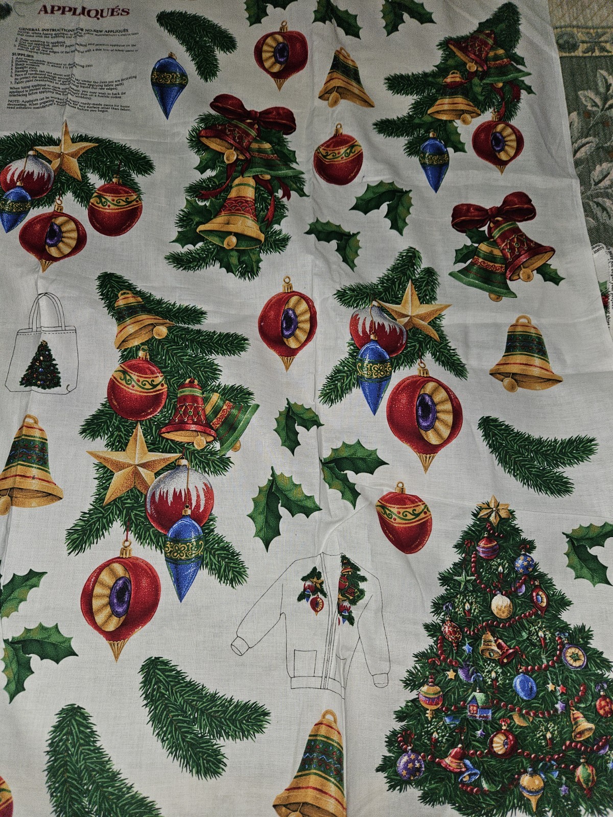 Lot Of 4 Cranston Craft Panels Nativity Scene,Table Top Tree & 2 Applique Panels