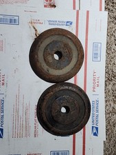Vintage Bur 2x 10LB Standard Barbell Plates. 20 lbs altogether