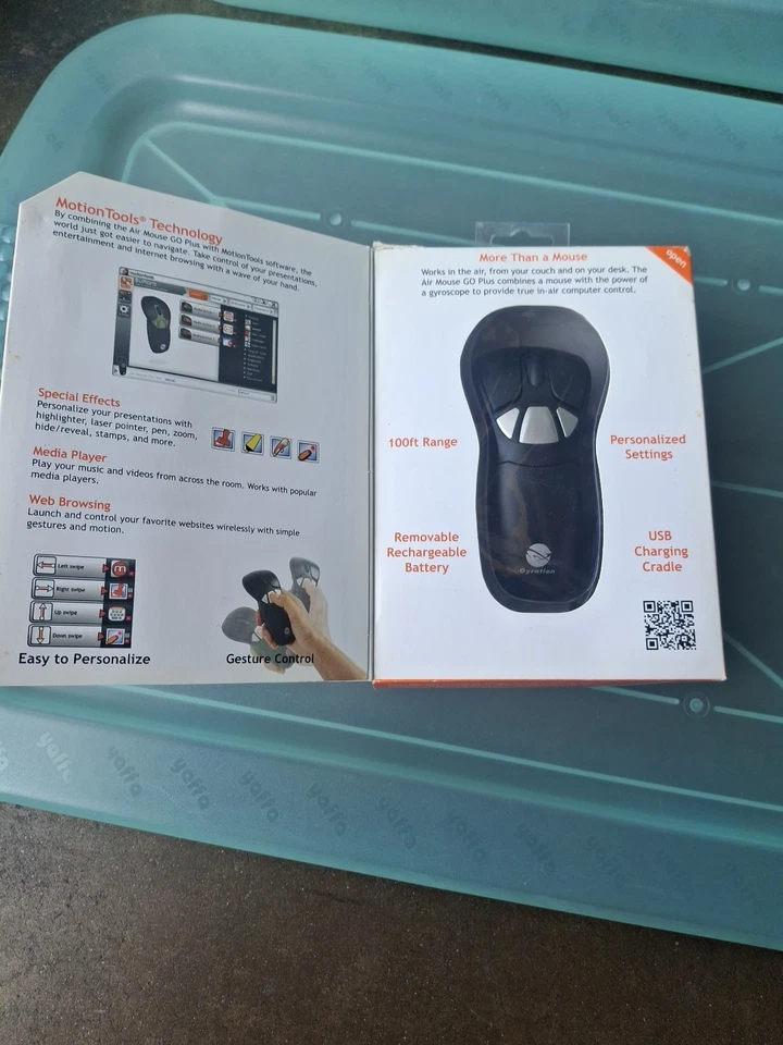 Gyration Air Mouse Go Plus Wireless Mouse Charger Dongle New Open Box - Image 3 of 4
