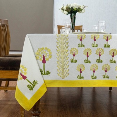 Hand Block Printed Tablecloth Wedding Table Cover Gift for Her, Halloween