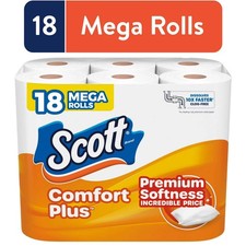 Scott ComfortPlus Toilet Paper, 18 Giant Rolls