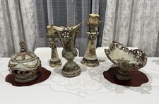 Elegant 6-Piece Decorative Resin vase Candle holder set w/candle