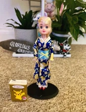 Dressing doll figure light pink kimono Japan Daiso (not Disney or Barbie)