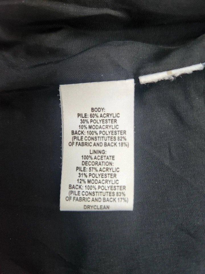 Chaleco LOFT Negro Imitación Piel Talla S Sin Mangas Borde Peludo Suave Felpa Forrada Chaqueta Foto 4 de 4