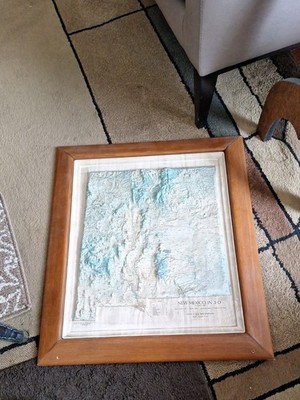 1969 Kistler New Mexico Relief TOPO 3D Topographic 1/16'' Scale Map Jeppesen Denv