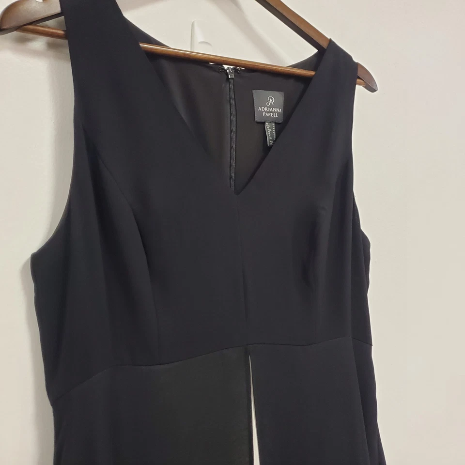 Adrianna Papell Womens Crepe Overlay Wide Leg Jumpsuit Size 12 Event Occasion - Image 2 of 4