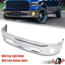 Front Bumper Face Bar for RAM 1500 2014-2018 Chrome W/ Fog Light Holes & Sensors