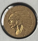 1915 U.S. $2.50 GOLD COIN - Indian Head/Quarter Eagle AU 90% PURE