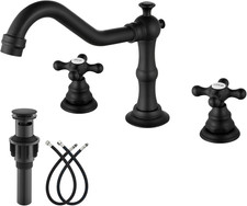 Bathroom Faucet 3 Hole 8 Inch Widespread Bathroom Sink Faucet 2 Cross Handles Vi