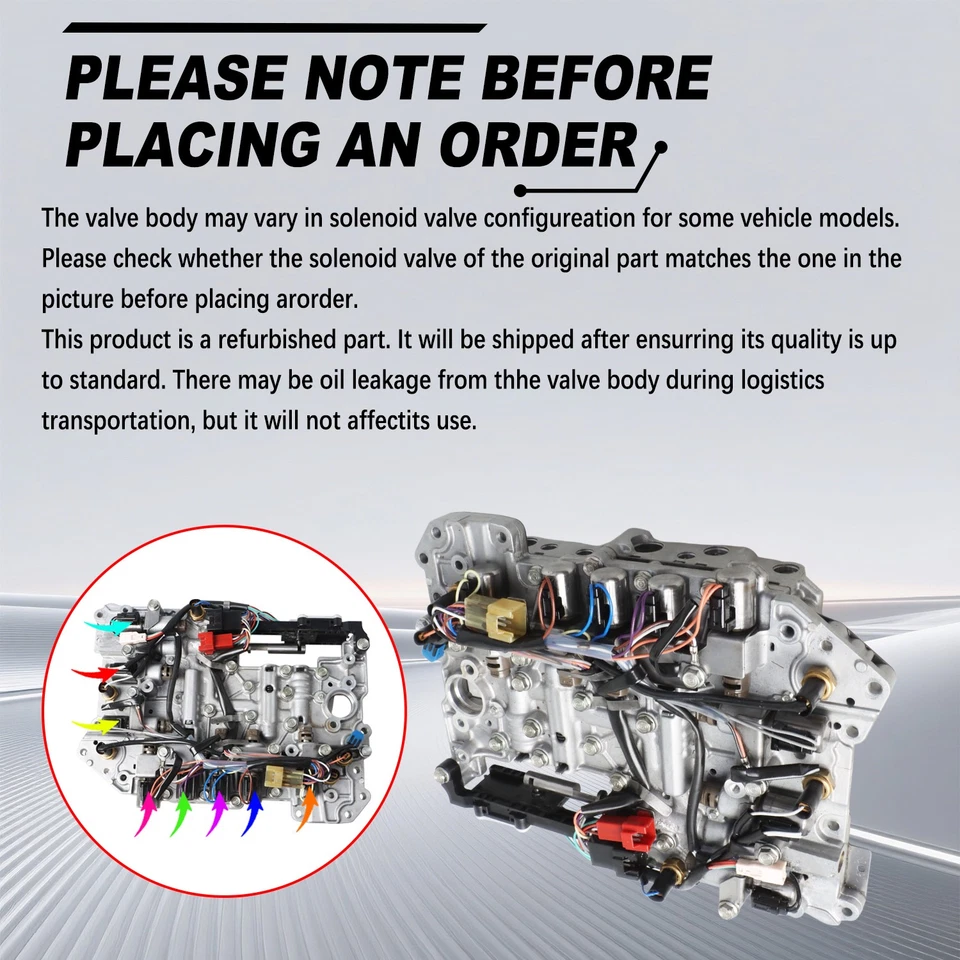 Cuerpo de válvula con solenoide para Subaru Outback Legacy Tribeca 2008-2014 3,0 L 3,6 L 5EAT Foto 4 de 4