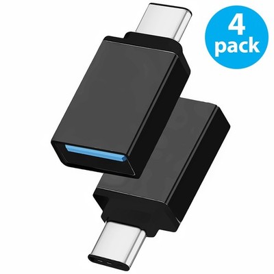 4 Pack USB-C 3.1 Male to USB A Female Adapter Converter OTG Type C Android Phone