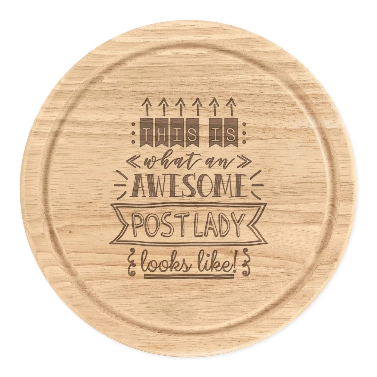 This Is What An Awesome Post Lady Looks Like Round Chopping Cheese Board Best