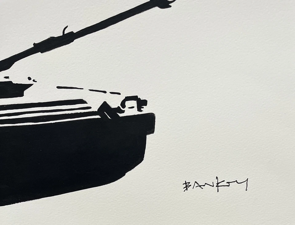 Litografía de arte Bansky años 2000 estilo numerado/firmado de arte enmarcado.  Foto 3 de 4