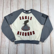 Vintage 80s Eagle Records Sweater Youth Medium Gray
