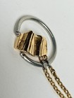 Anne Marie Chagnon Mixed Metal Pendant Necklace Gold Tone Industrial Modernist — photo 2