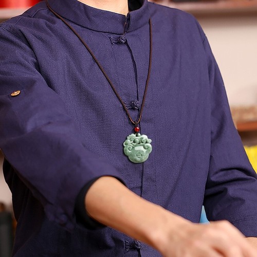 New Burmese Jade wealth PIXIU Pendant Jewelry Green Jadeite Lucky Necklace - Picture 3 of 6