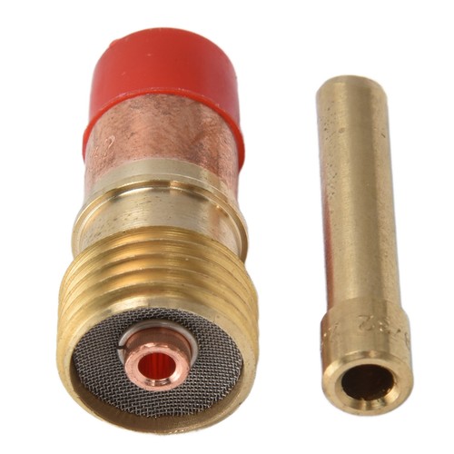 4 Stck. WIG Gas Linsen Kit weiß Keramik Tasse kurze abgeschrägte Elektroden Halter Anschluss LLI - Bild 13 von 24