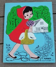 Vintage Playskool Little Red Riding Hood 13pc Wooden Puzzle 2-6 Years 185-23