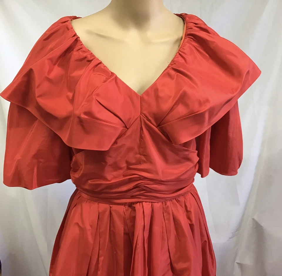 Dorothy Farbo Rojo Vestido Largo Noche Cóctel Vestido Formal Talla 4-6 Foto 2 de 4