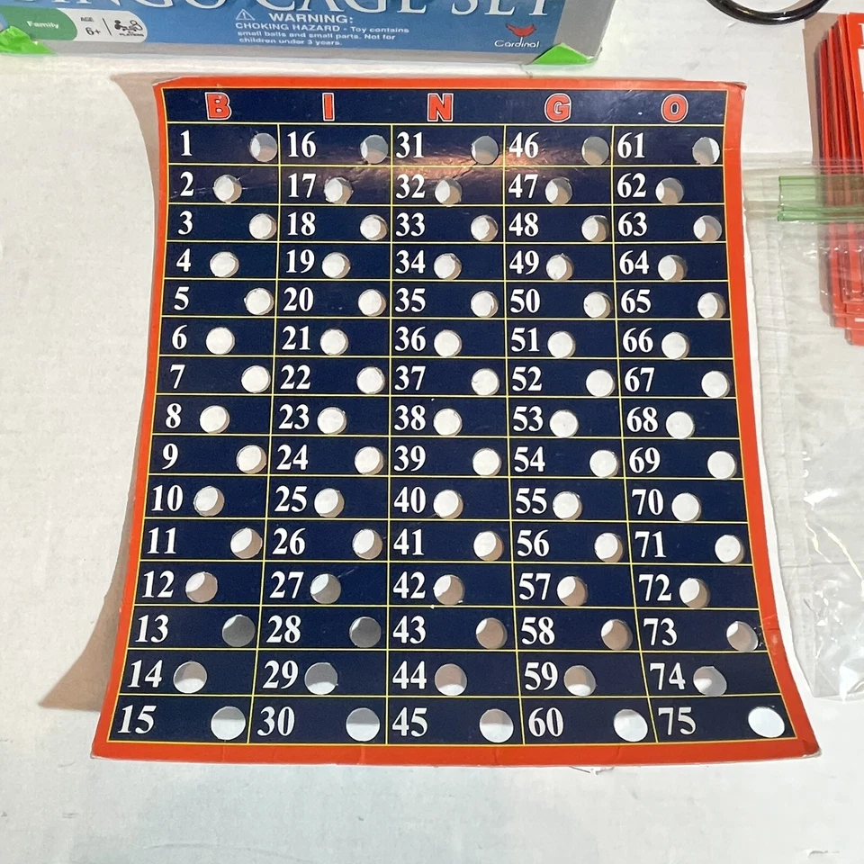 Juego de Bingo Cardinal Classics Deluxe Jaula de Metal Bolas Numeradas Tarjetas Foto 4 de 4