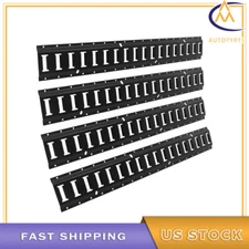 For Garages Vans Trailers Black E Track Tie Down Rail Kit 3' (4Pcs) Alloy Steel