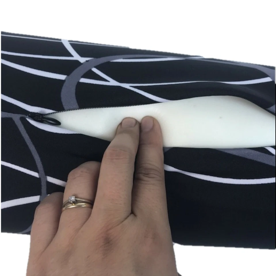 Almohada enrollable de espuma viscoelástica con cubierta extraíble tubo cilindro refuerzo espalda cuello sol Foto 3 de 3