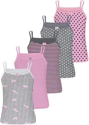 LOREZA 5 Mädchen Unterhemden Spaghettiträger Tank Top Baumwolle Kinder Unterwäsche