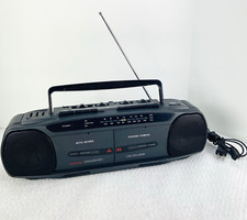 Craig FM/AM Radio Dual Cassette Player Boombox Model JD8330 Black FOR PARTS
