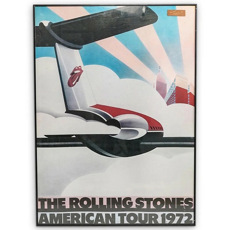 Original THE ROLLING STONES AMERICAN TOUR 1972 Framed Poster